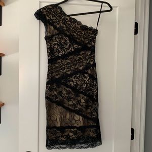 Bebe black lace bodycon dress